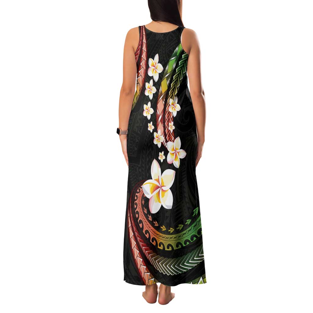 Hawaii Plumeria Reggae Family Matching Tank Maxi Dress and Hawaiian Shirt Polynesian Pattern