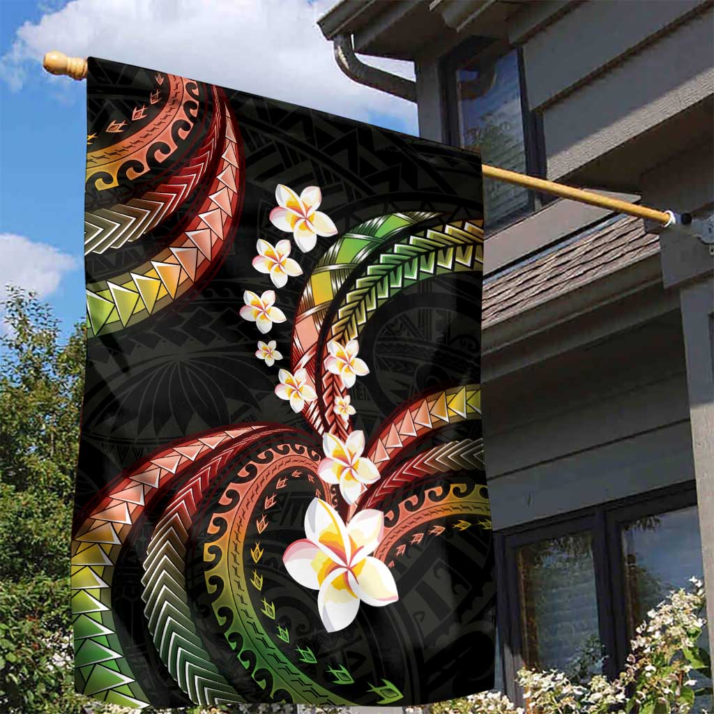 Hawaii Plumeria Reggae Garden Flag Polynesian Pattern