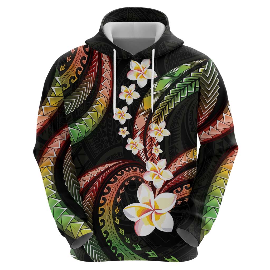 Hawaii Plumeria Reggae Hoodie Polynesian Pattern