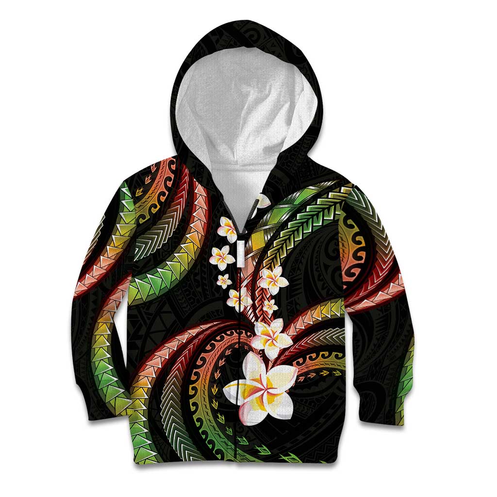 Hawaii Plumeria Reggae Kid Hoodie Polynesian Pattern
