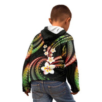 Hawaii Plumeria Reggae Kid Hoodie Polynesian Pattern
