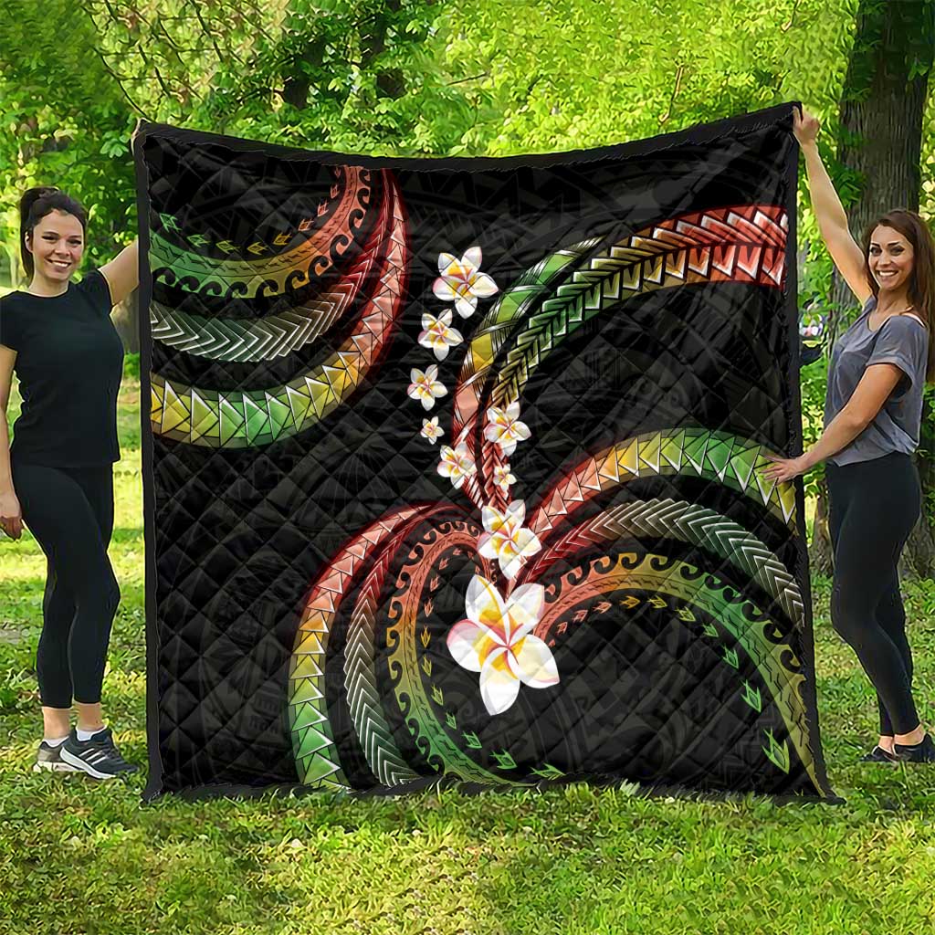 Hawaii Plumeria Reggae Quilt Polynesian Pattern