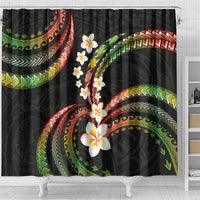 Hawaii Plumeria Reggae Shower Curtain Polynesian Pattern