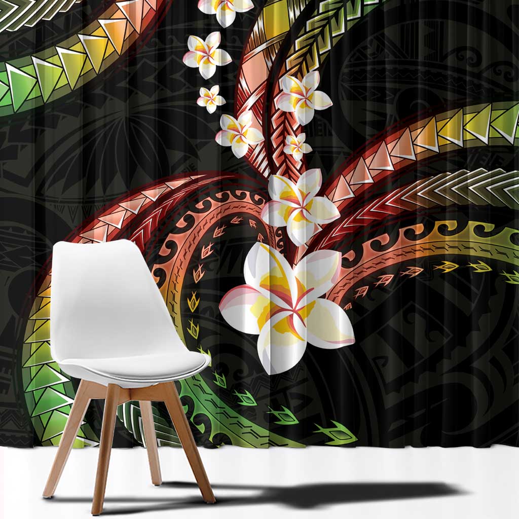 Hawaii Plumeria Reggae Window Curtain Polynesian Pattern