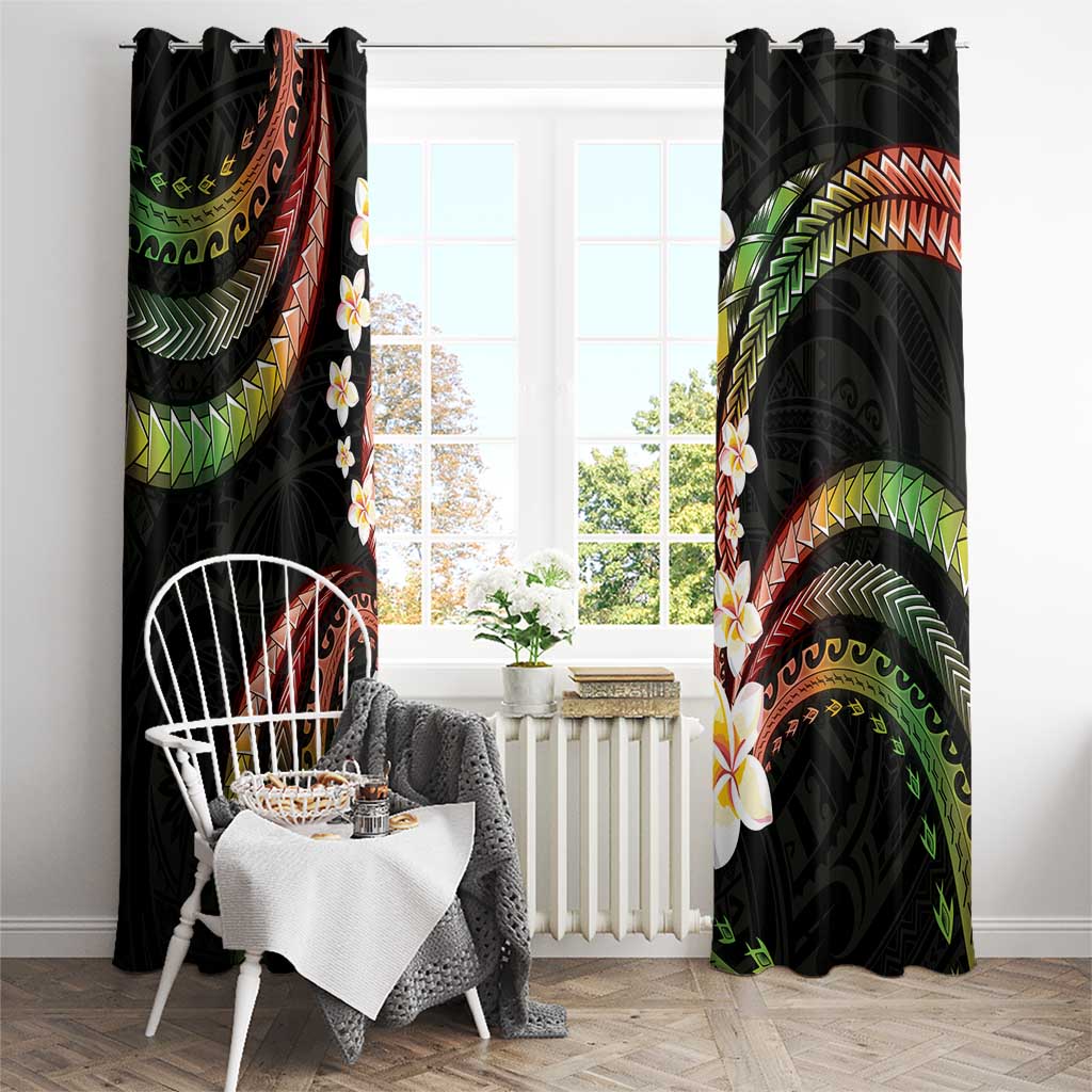 Hawaii Plumeria Reggae Window Curtain Polynesian Pattern