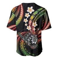 Hawaii Shaka Sign Baseball Jersey Fantastic Frangipani Reggae