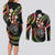 Hawaii Shaka Sign Couples Matching Long Sleeve Bodycon Dress and Long Sleeve Button Shirt Fantastic Frangipani Reggae