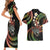 Hawaii Shaka Sign Couples Matching Short Sleeve Bodycon Dress and Hawaiian Shirt Fantastic Frangipani Reggae