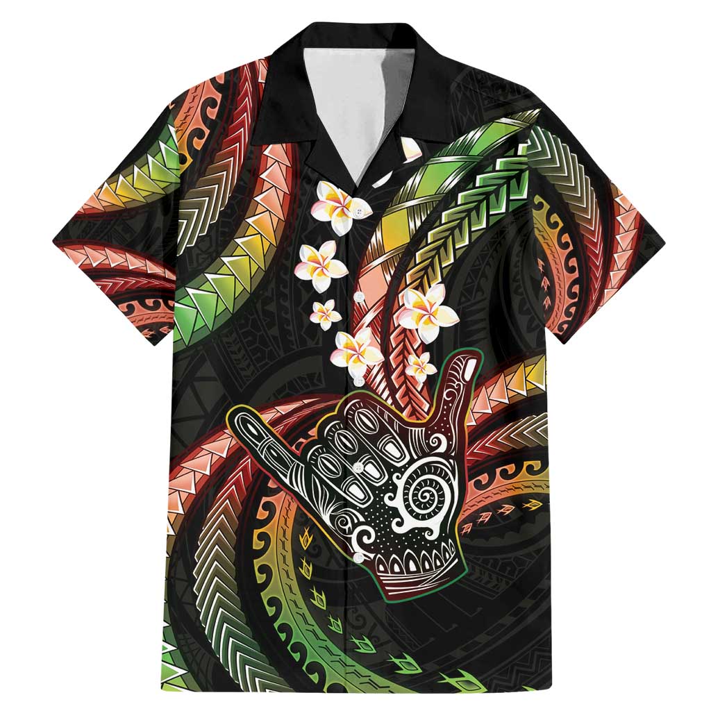 Hawaii Shaka Sign Family Matching Mermaid Dress and Hawaiian Shirt Fantastic Frangipani Reggae