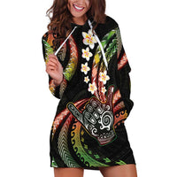 Hawaii Shaka Sign Hoodie Dress Fantastic Frangipani Reggae