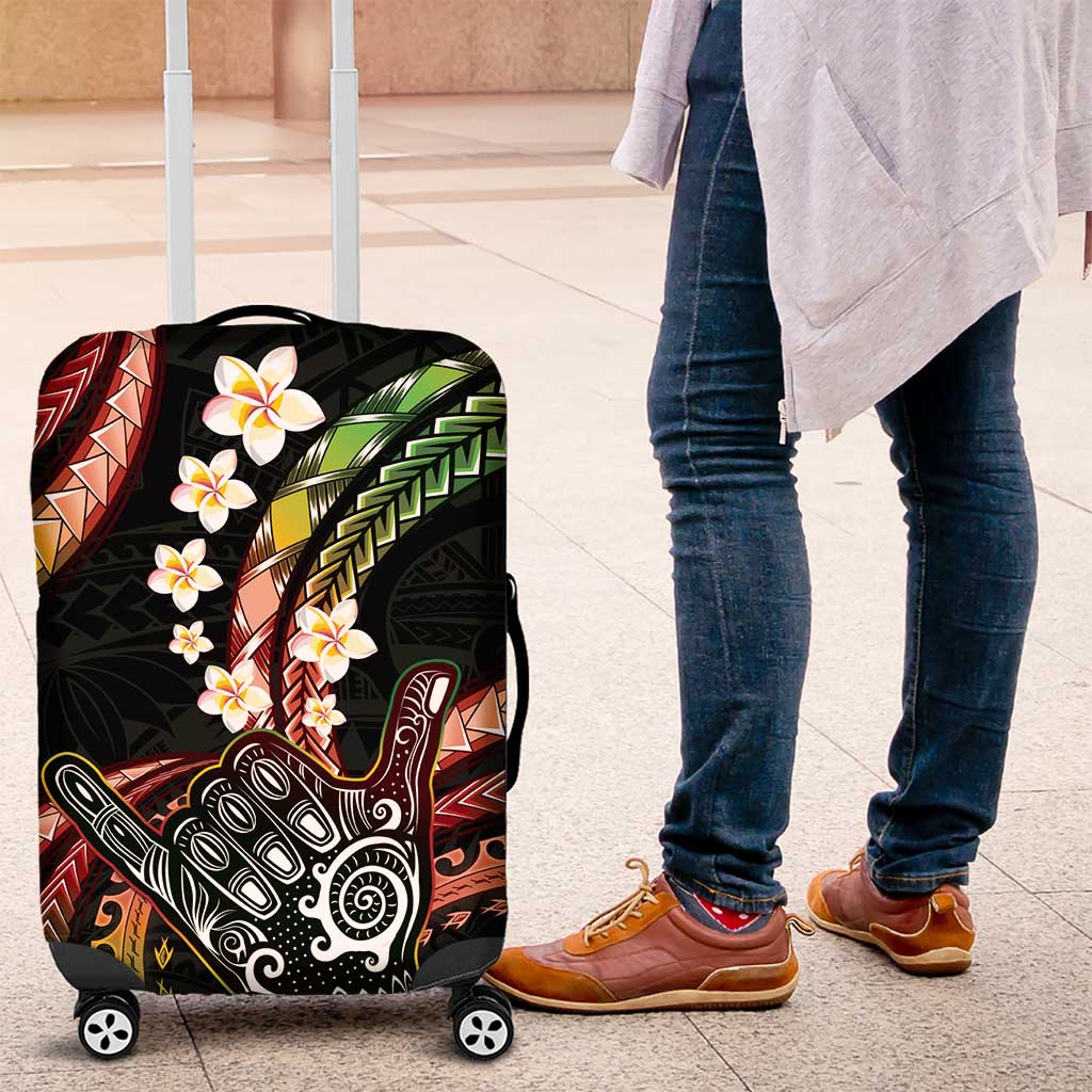 Hawaii Shaka Sign Luggage Cover Fantastic Frangipani Reggae
