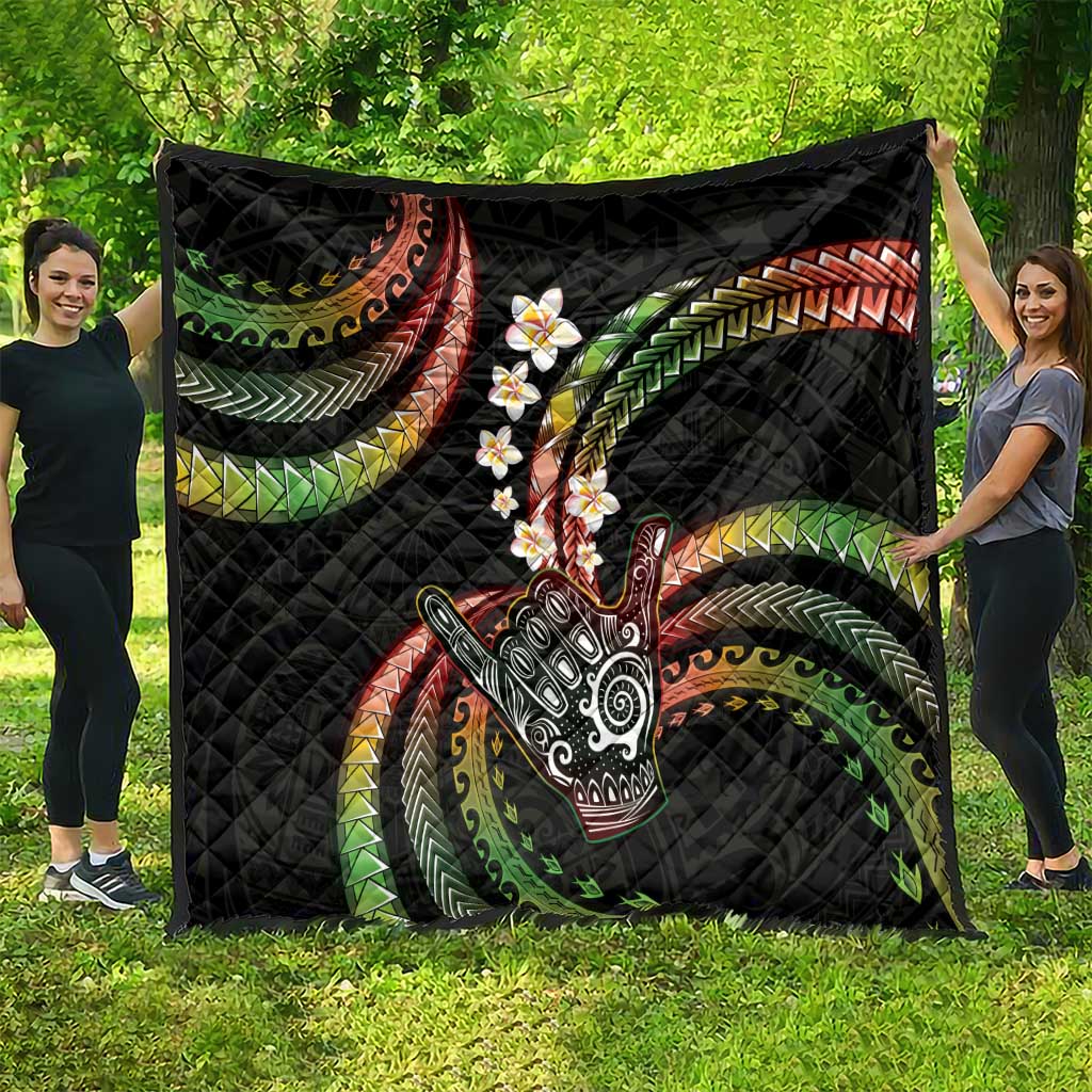 Hawaii Shaka Sign Quilt Fantastic Frangipani Reggae