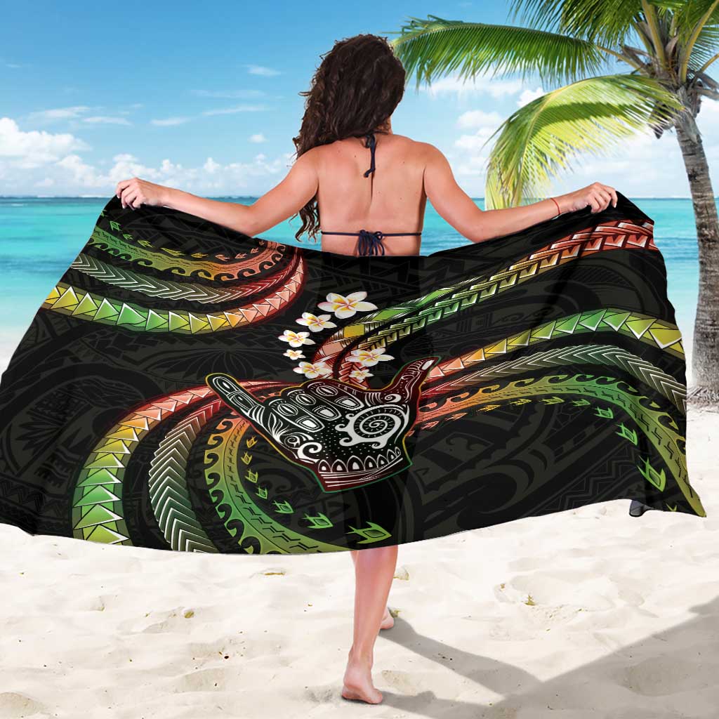 Hawaii Shaka Sign Sarong Fantastic Frangipani Reggae