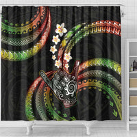 Hawaii Shaka Sign Shower Curtain Fantastic Frangipani Reggae