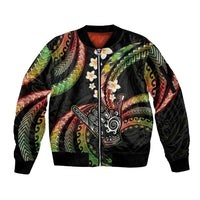 Hawaii Shaka Sign Sleeve Zip Bomber Jacket Fantastic Frangipani Reggae LT01 Unisex Reggae - Polynesian Pride