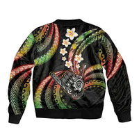 Hawaii Shaka Sign Sleeve Zip Bomber Jacket Fantastic Frangipani Reggae LT01 - Polynesian Pride
