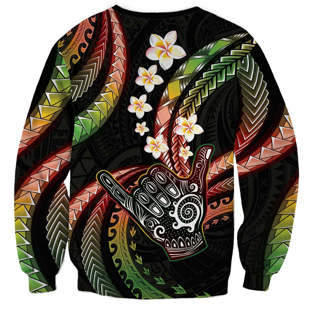 Hawaii Shaka Sign Sweatshirt Fantastic Frangipani Reggae
