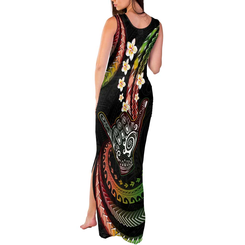 Hawaii Shaka Sign Tank Maxi Dress Fantastic Frangipani Reggae