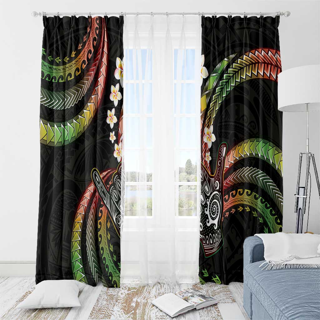 Hawaii Shaka Sign Window Curtain Fantastic Frangipani Reggae