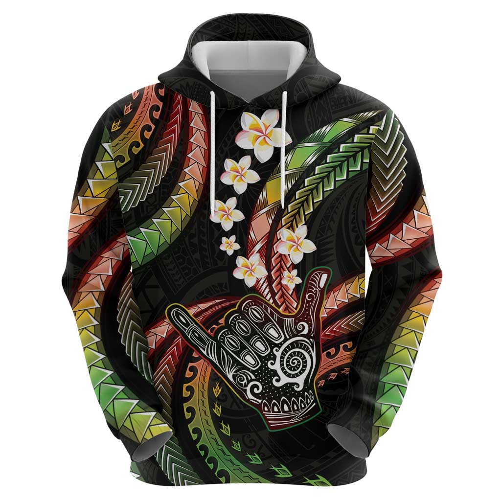 Hawaii Shaka Sign Zip Hoodie Fantastic Frangipani Reggae