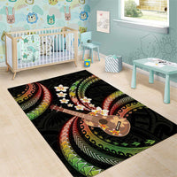Hawaiian Ukulele Area Rug Jawaiian Fantastic Plumeria