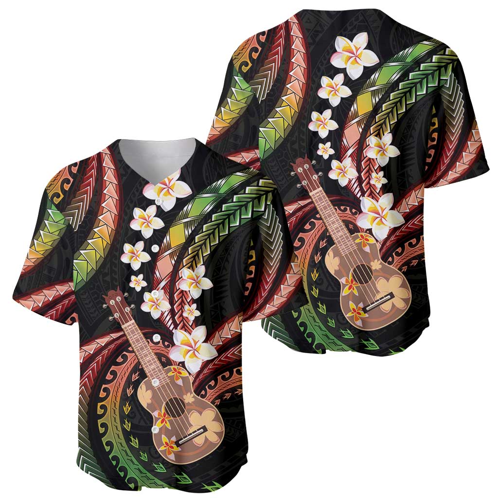Hawaiian Ukulele Baseball Jersey Jawaiian Fantastic Plumeria