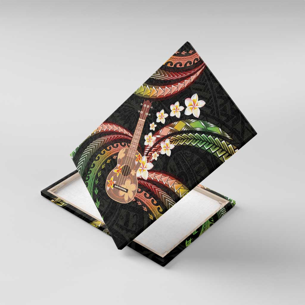 Hawaiian Ukulele Canvas Wall Art Jawaiian Fantastic Plumeria