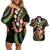 Hawaiian Ukulele Couples Matching Off Shoulder Short Dress and Hawaiian Shirt Jawaiian Fantastic Plumeria