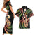 Hawaiian Ukulele Couples Matching Short Sleeve Bodycon Dress and Hawaiian Shirt Jawaiian Fantastic Plumeria
