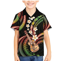 Hawaiian Ukulele Family Matching Mermaid Dress and Hawaiian Shirt Jawaiian Fantastic Plumeria