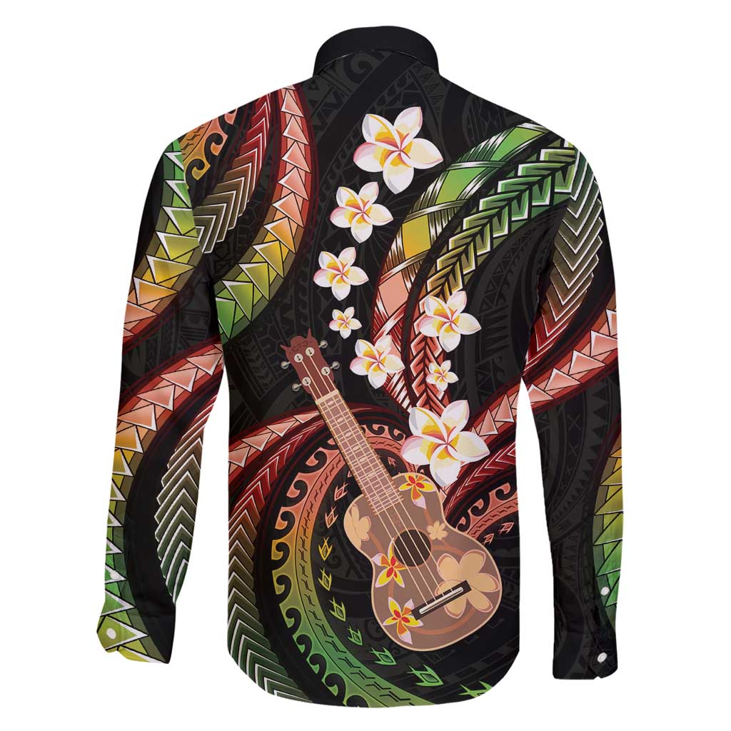 Hawaiian Ukulele Family Matching Off Shoulder Maxi Dress and Hawaiian Shirt Jawaiian Fantastic Plumeria