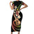 Hawaiian Ukulele Family Matching Short Sleeve Bodycon Dress and Hawaiian Shirt Jawaiian Fantastic Plumeria