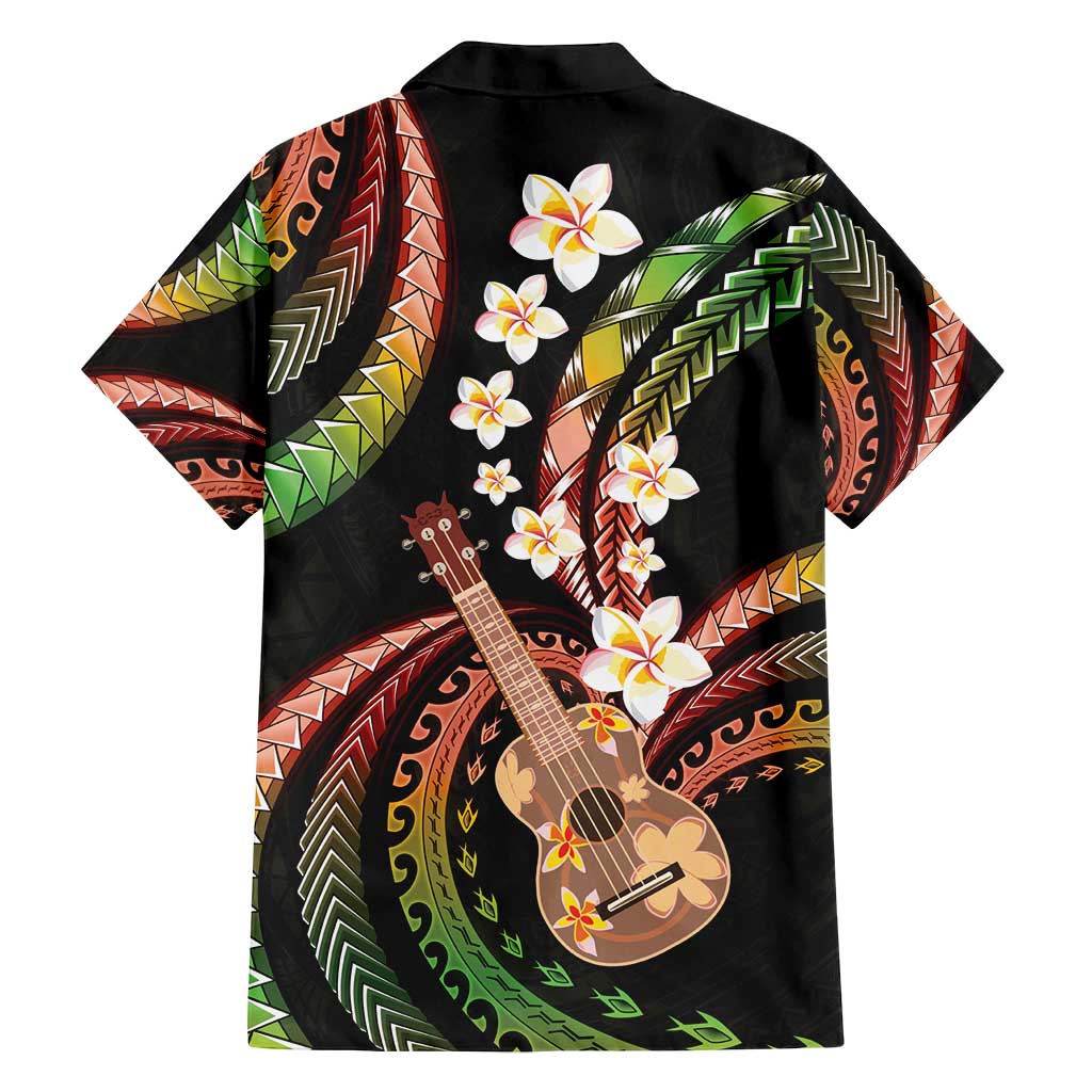 Hawaiian Ukulele Family Matching Tank Maxi Dress and Hawaiian Shirt Jawaiian Fantastic Plumeria