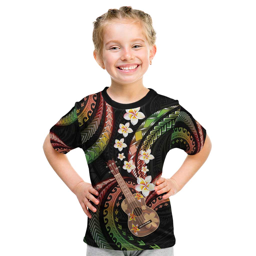 Hawaiian Ukulele Kid T Shirt Jawaiian Fantastic Plumeria