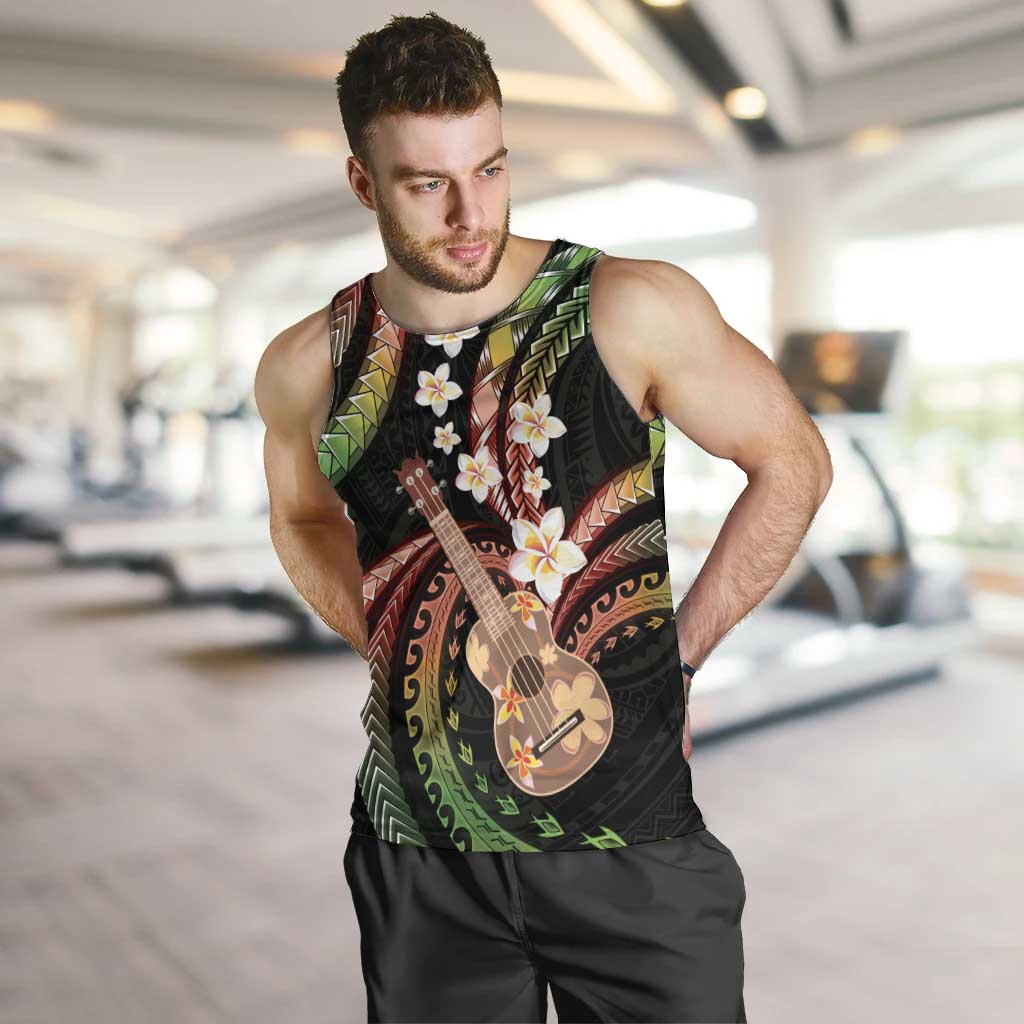 Hawaiian Ukulele Men Tank Top Jawaiian Fantastic Plumeria