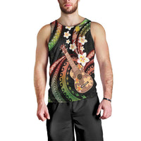 Hawaiian Ukulele Men Tank Top Jawaiian Fantastic Plumeria