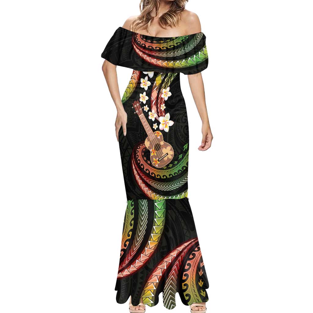 Hawaiian Ukulele Mermaid Dress Jawaiian Fantastic Plumeria