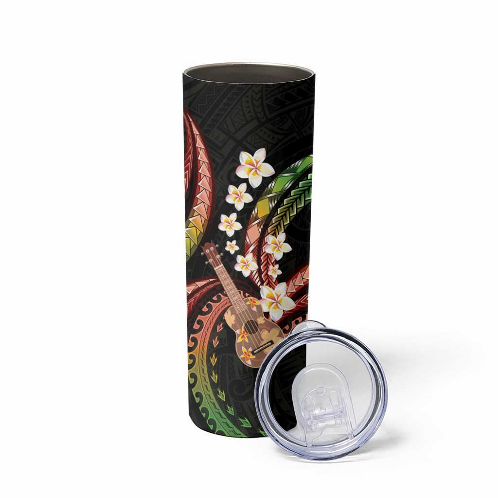 Hawaiian Ukulele Skinny Tumbler Jawaiian Fantastic Plumeria