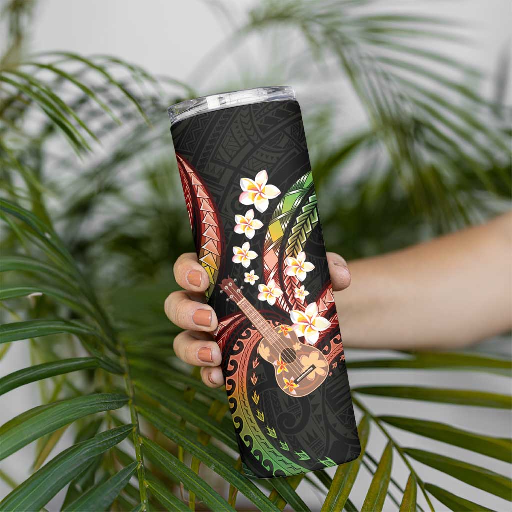 Hawaiian Ukulele Skinny Tumbler Jawaiian Fantastic Plumeria