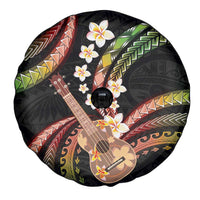 Hawaiian Ukulele Spare Tire Cover Jawaiian Fantastic Plumeria