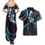Hawaii Map Kanaka Maoli Couples Matching Summer Maxi Dress and Hawaiian Shirt Fantastic Frangipani Amethyst Gradient
