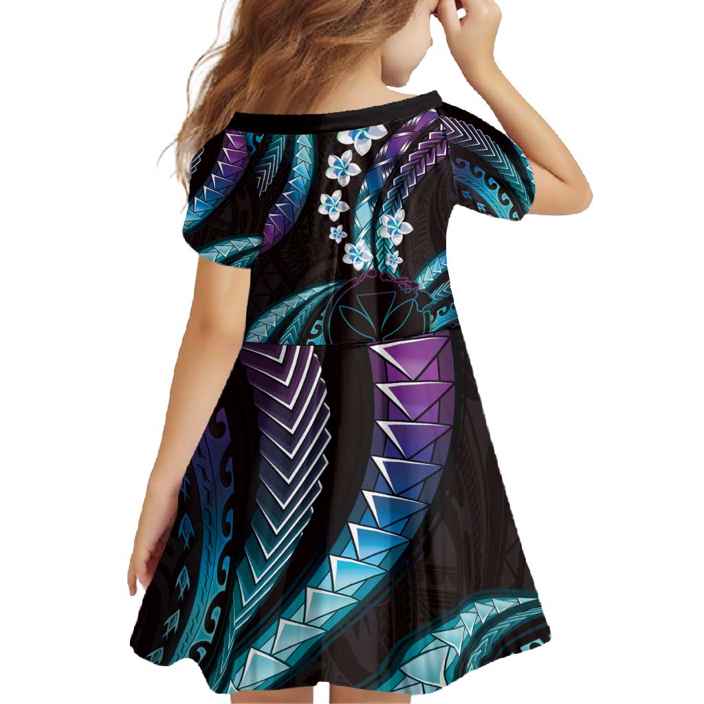 Hawaii Map Kanaka Maoli Family Matching Long Sleeve Bodycon Dress and Hawaiian Shirt Fantastic Frangipani Amethyst Gradient