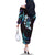 Hawaii Map Kanaka Maoli Family Matching Off The Shoulder Long Sleeve Dress and Hawaiian Shirt Fantastic Frangipani Amethyst Gradient