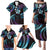Hawaii Map Kanaka Maoli Family Matching Puletasi and Hawaiian Shirt Fantastic Frangipani Amethyst Gradient