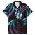 Hawaii Map Kanaka Maoli Family Matching Puletasi and Hawaiian Shirt Fantastic Frangipani Amethyst Gradient