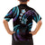 Hawaii Map Kanaka Maoli Family Matching Short Sleeve Bodycon Dress and Hawaiian Shirt Fantastic Frangipani Amethyst Gradient