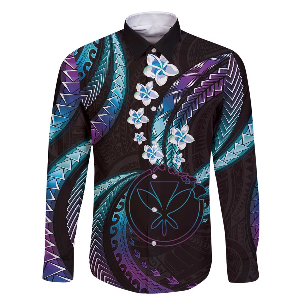 Hawaii Map Kanaka Maoli Family Matching Summer Maxi Dress and Hawaiian Shirt Fantastic Frangipani Amethyst Gradient