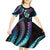 Hawaii Map Kanaka Maoli Kid Short Sleeve Dress Fantastic Frangipani Amethyst Gradient