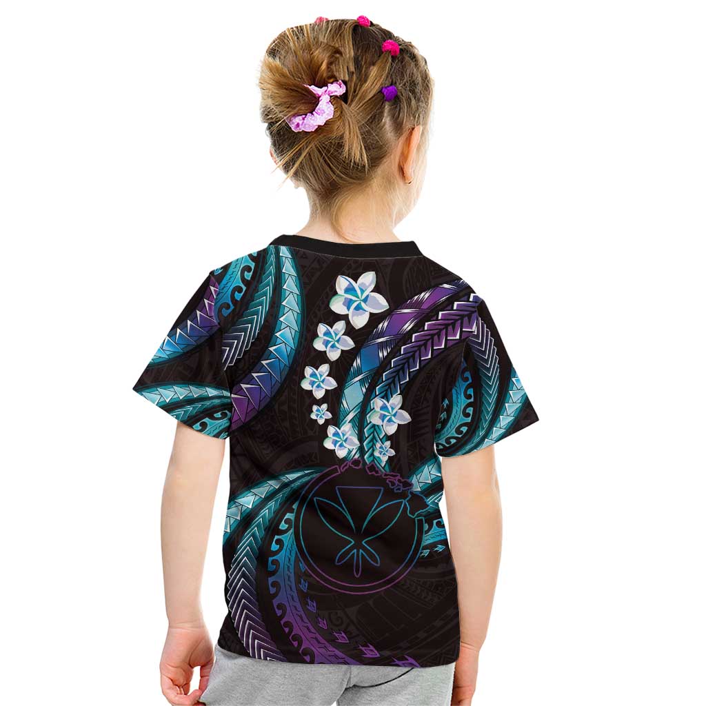 Hawaii Map Kanaka Maoli Kid T Shirt Fantastic Frangipani Amethyst Gradient