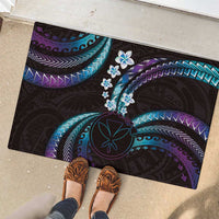 Hawaii Map Kanaka Maoli Rubber Doormat Fantastic Frangipani Amethyst Gradient